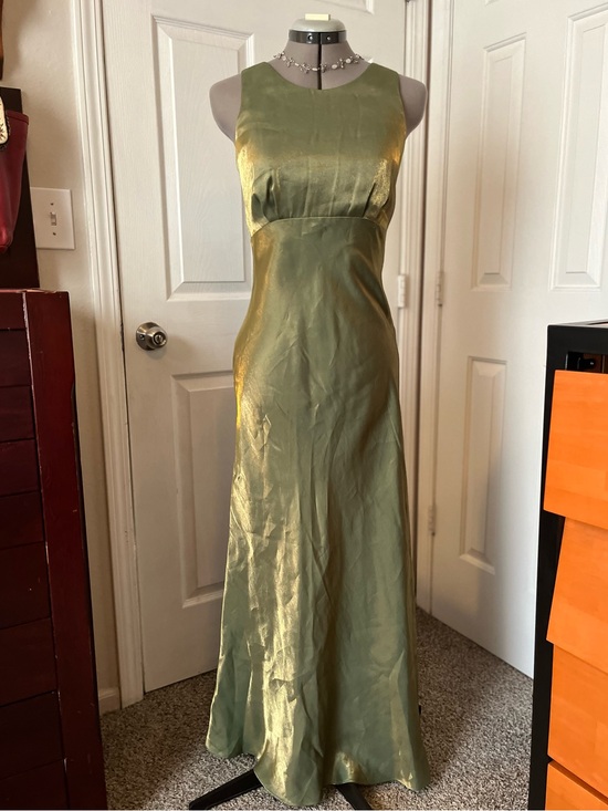 Roberta Bridal Dresses & Skirts - 1990s Roberta Shimmery Satin Formal Dress, Metallic Green, Size 7/8